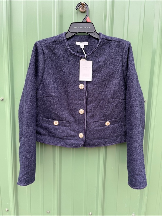 Free Assembly Jackets & Blazers - Women's Collarless Nubby Jacket With Long Sleeves Size M